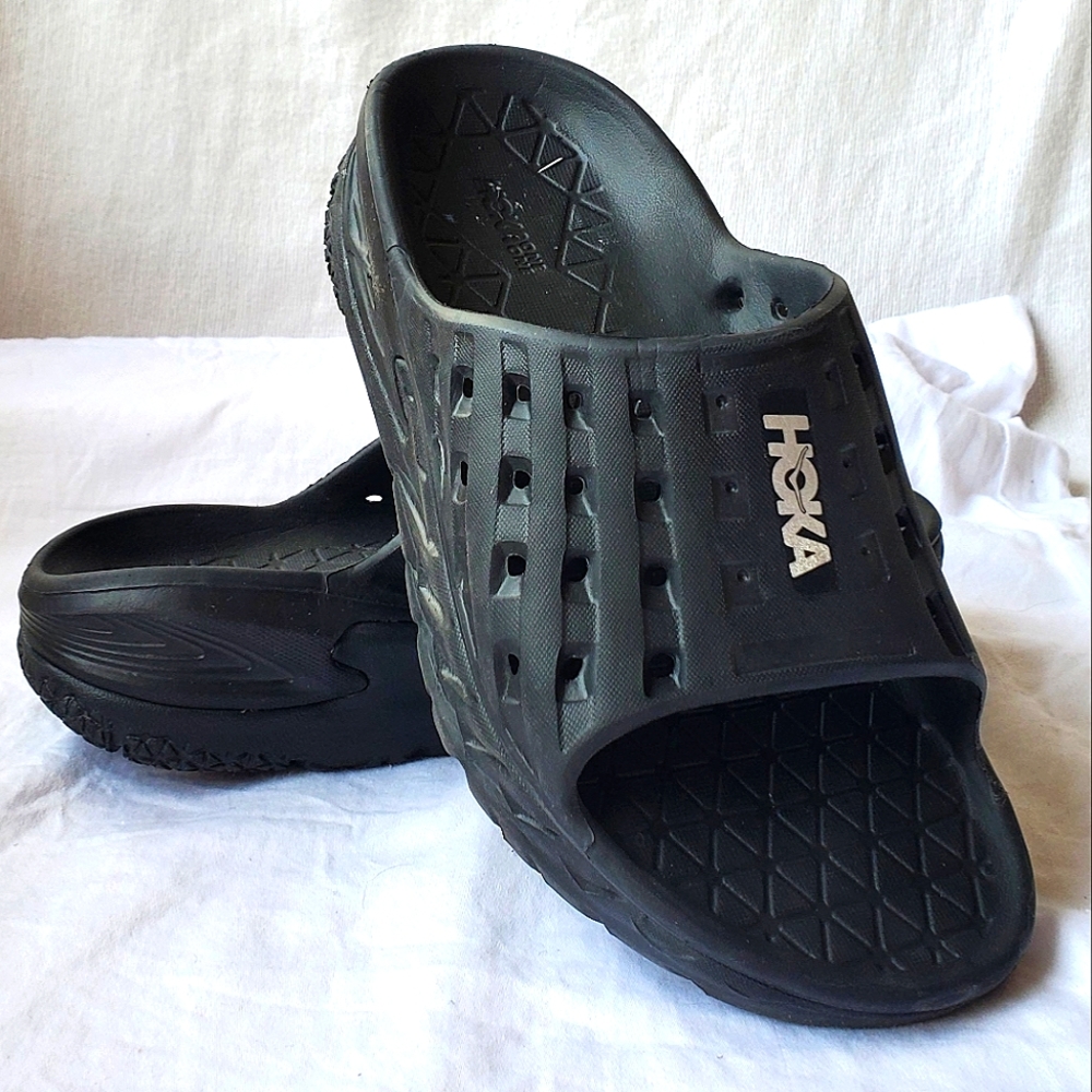 Hoka One One Women's Ora Recovery Comfort Slides Sandals Black Size 7